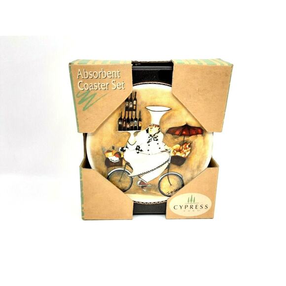 Coasters Wine Peddlers & Caddy Cypress Home Stone Absorbent Set Of 4 - Picture 5 of 8